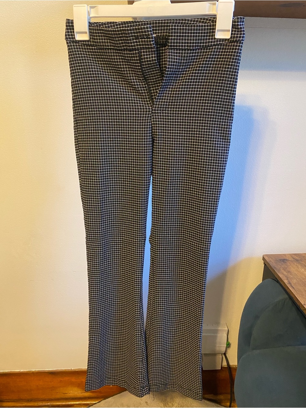 Black & White Checked Trousers - Women's Tailored Flare